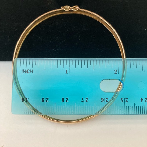 18K Real Yellow Gold Bangle Bracelet Vintage - Picture 6 of 10